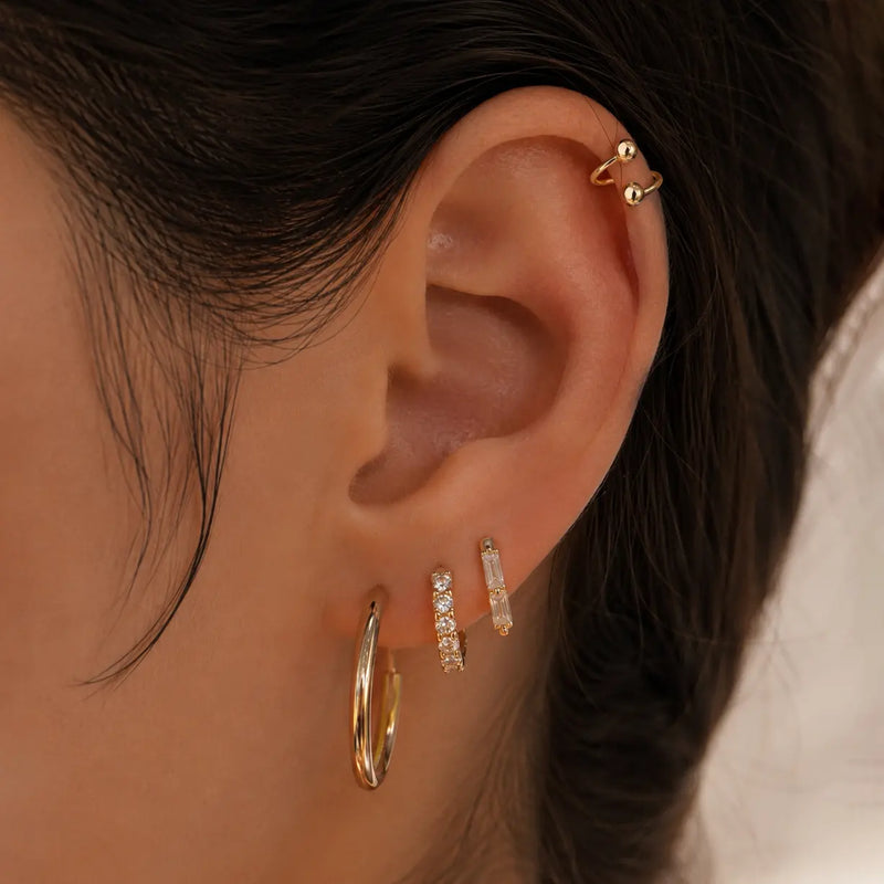 14K Gold Spike Twister Spiral Barbell