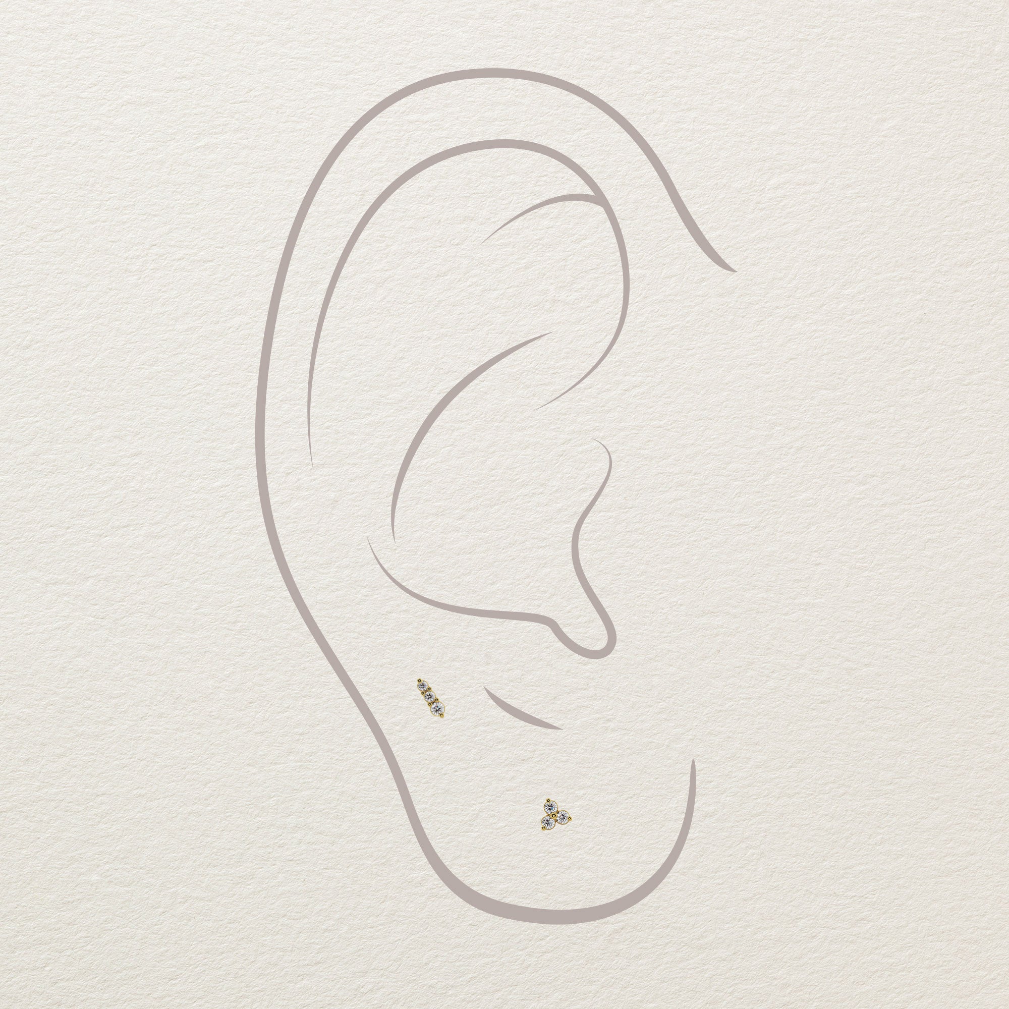 Gradient Diamonds Piercing Stud End