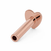 14k rose gold threadless push pin replacement post with a heart backing 