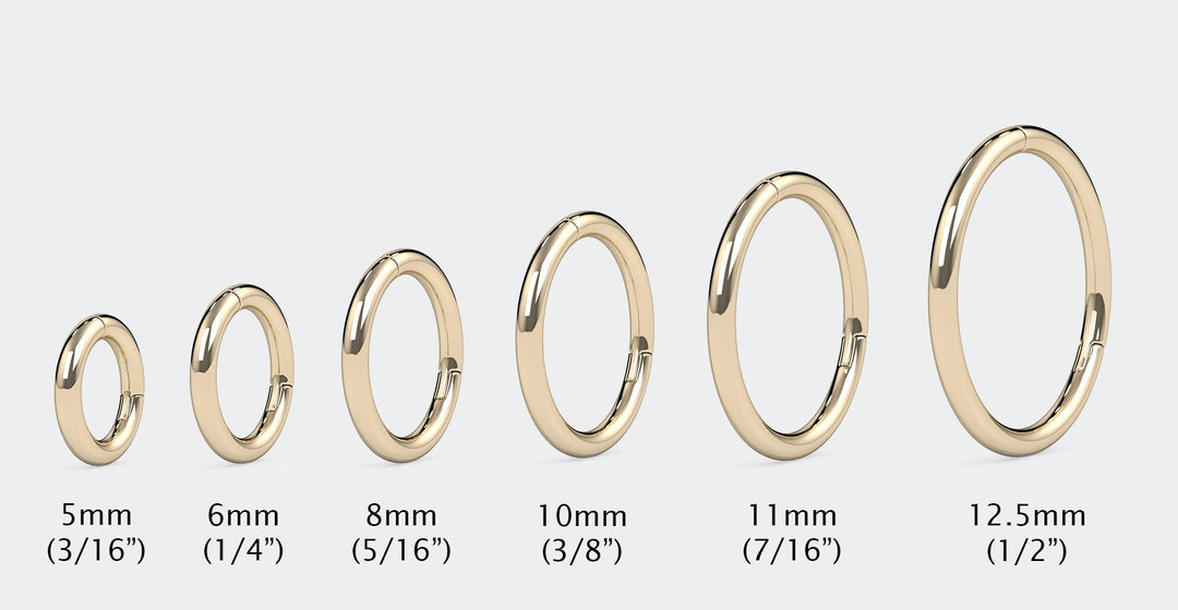 Diameter Size Chart for Piercing Jewelry