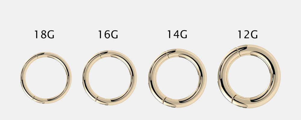 Gauge Size Chart for Piercing Jewelry