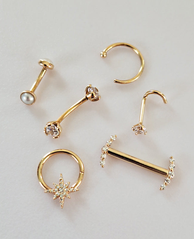 Variety of piercing jewelry