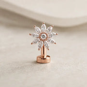 Jasmine floating navel ring in 14k rose gold - for navel piercings