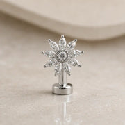 Jasmine floating navel ring in 14k white gold - for navel piercings