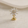 Jasmine floating navel ring in 14k yellow gold - for navel piercings