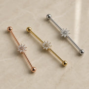 Jasmine Diamond Industrial Barbell