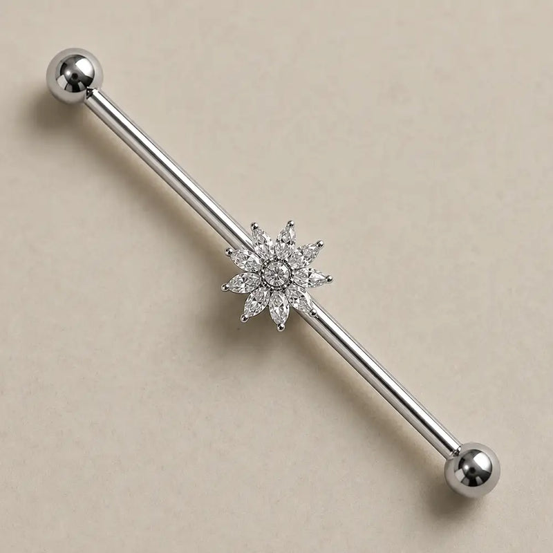 Jasmine Diamond Industrial Barbell