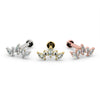 Diamond marquise climber labret stud in all three metal options: 14k white, yellow, and rose gold