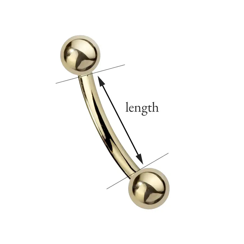 hot to measure a Curved barbell length measurement