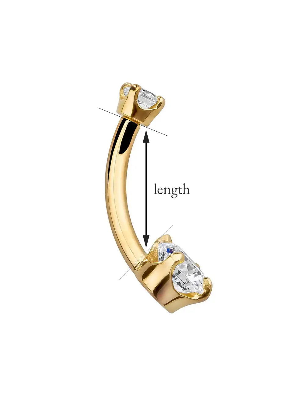 how to measure the length measurement of navel jewelry