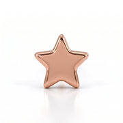 14K rose gold star nose ring, front view of the star charm