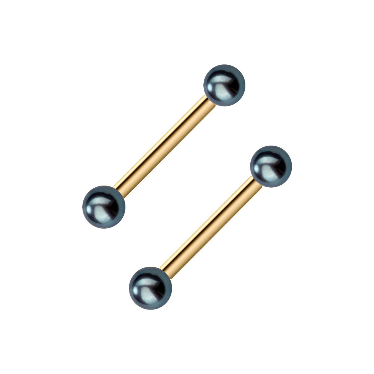 Peacock Pearl Straight Barbell Nipple Ring Gift Set