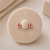 Pear-shaped pink gemstone nipple barbell in solid 14k gold - for nipple piercings