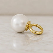 Pearl charm piercing jewelry ad-on in solid 14k gold