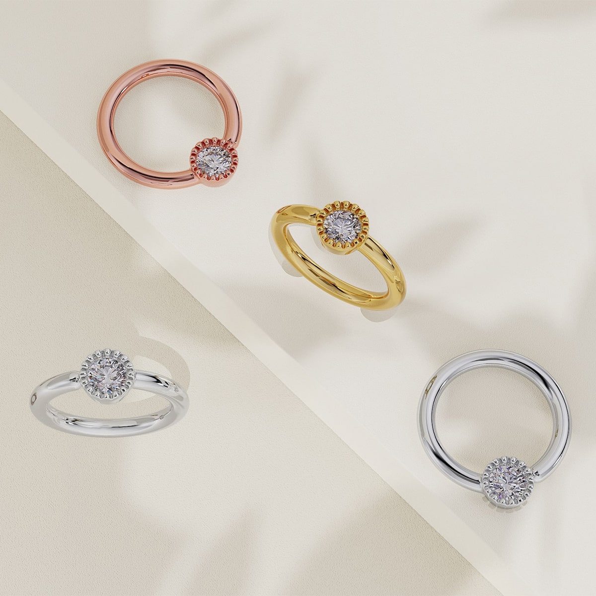 Diamond Perlage Fixed Bead Ring Side Facing