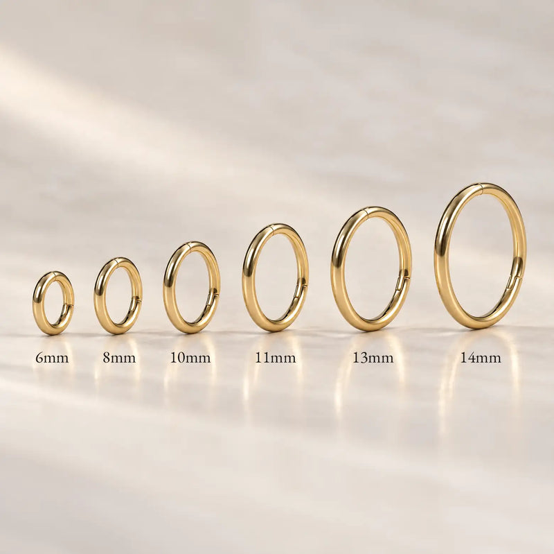 14k Gold Plain Hoop Clicker Ring
