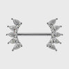 White Sapphire 10 Pears Crescent Barbell Nipple Ring