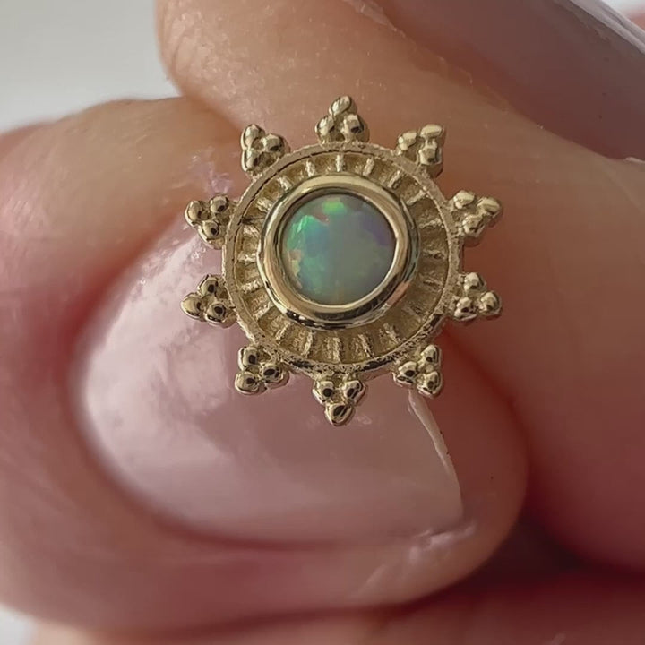 Surya's Fire Opal Piercing Stud End