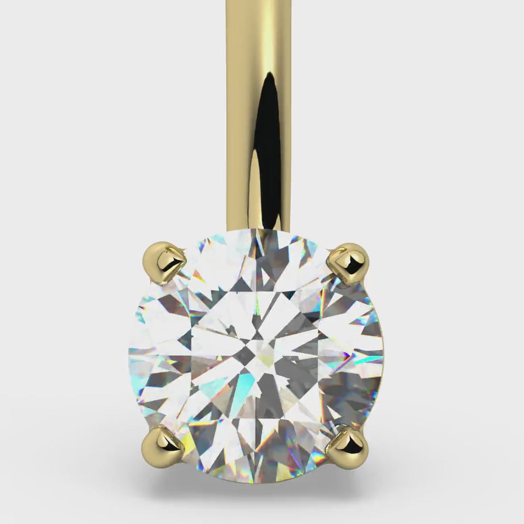 .95 CTW GIA Diamond Navel Ring