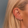 Diamond lock, diamond bar, ball stud, and huggie hoop
