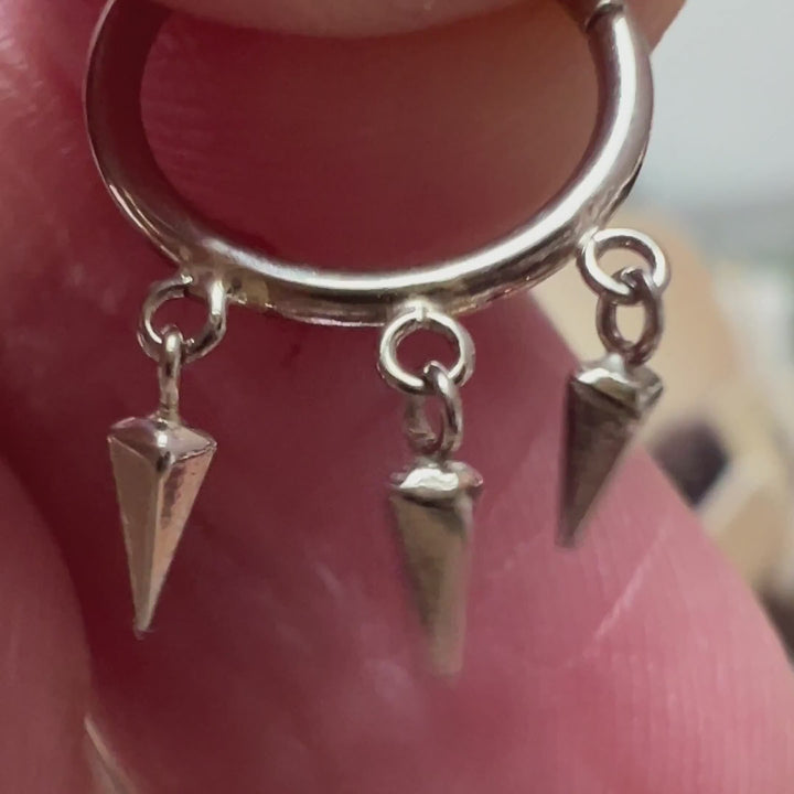 Triple Spike Dangle Seam Ring