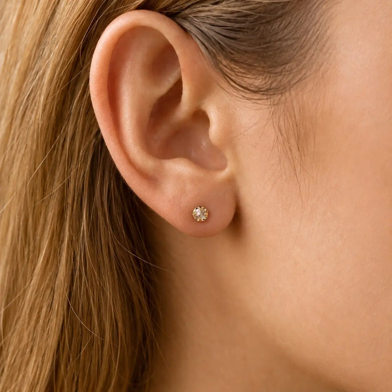 4mm Reina Rose Cut Diamond Flat Back Stud