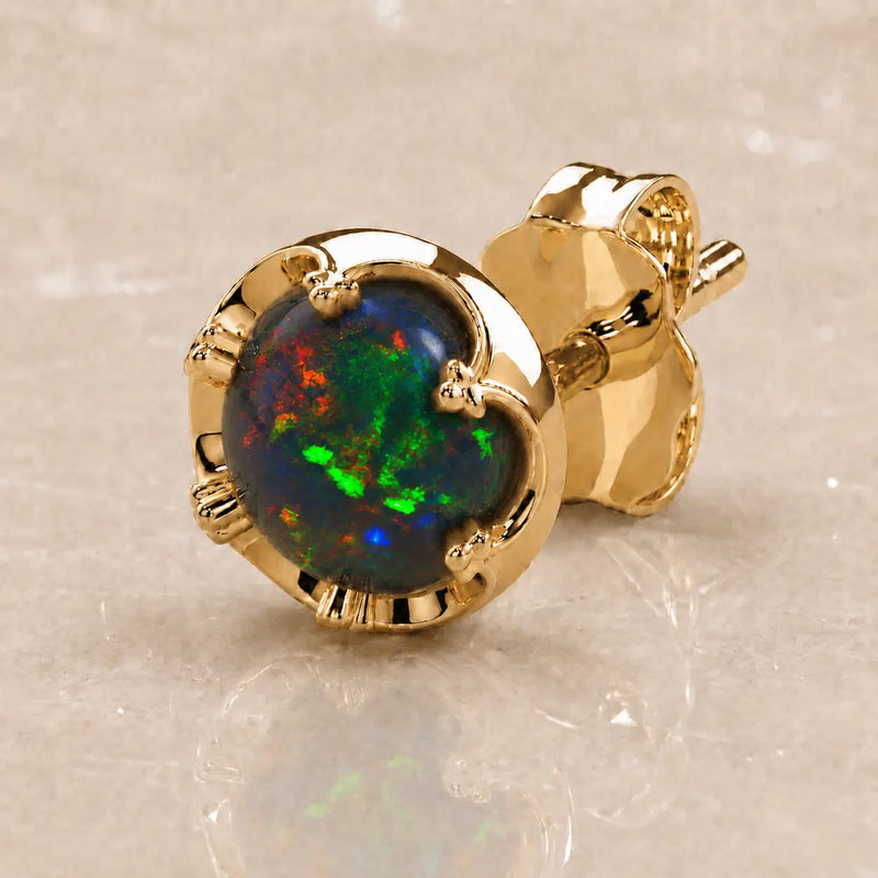 Reina Black Opal Stud Earring
