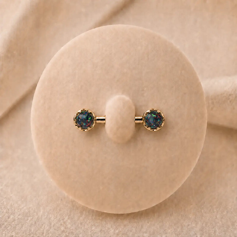 Reina Diamond or Gemstone Nipple Barbell