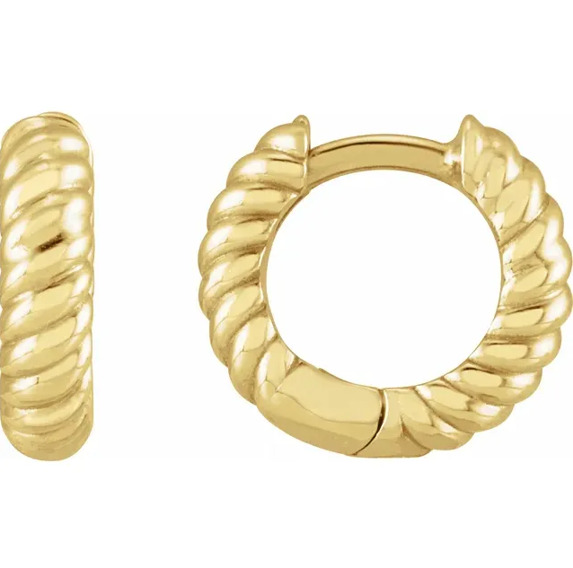 Rope Huggie Gold Hoop Earrings