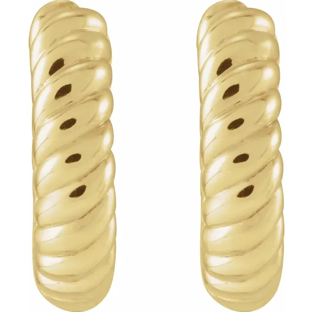 Rope Huggie Gold Hoop Earrings