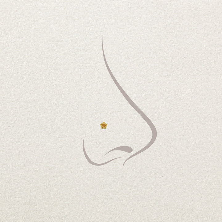 Gold Rose Flower Piercing Stud End