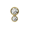 14k yellow gold diamond bubble flat back stud small size, straight front view on white background