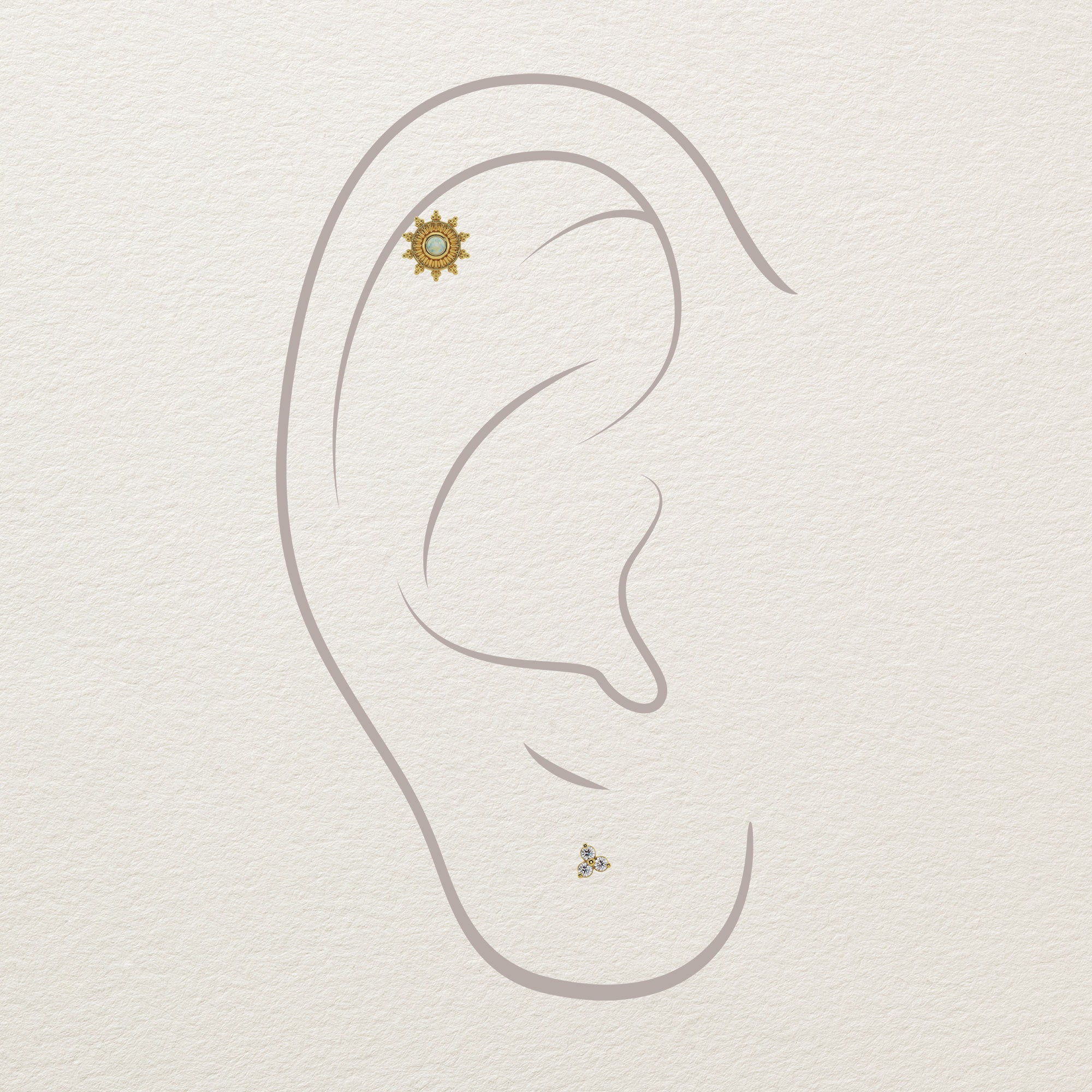 Surya's Fire Opal Piercing Stud End