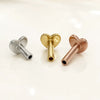 Three heart-shaped replacement post backings displayed on a clean white surface.