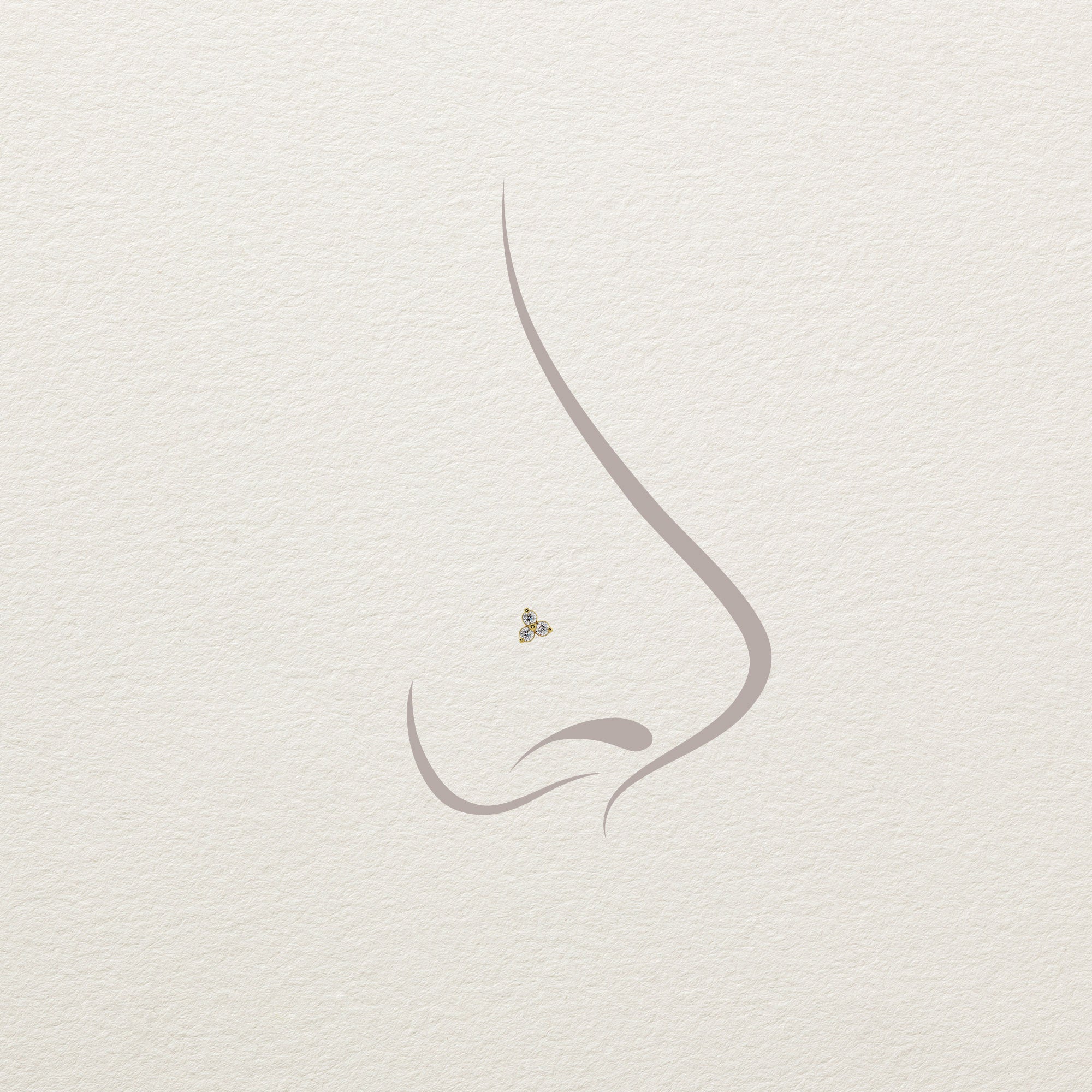 Teeny Trinity Diamond Piercing Stud End