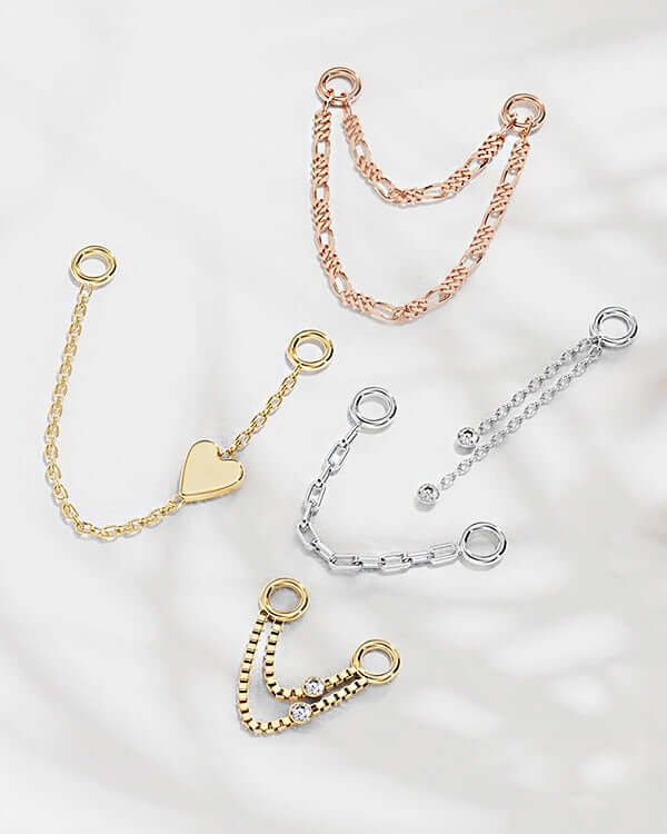 gold chain accessories for piercing jewelry