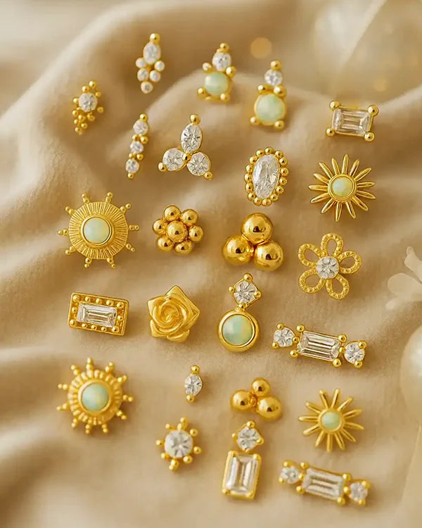 gold threadless ends designs