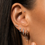 Vera diamond ear cuff earring in solid 14k gold