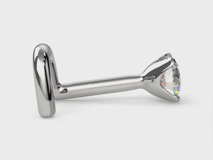 3mm Striking Diamond Prong Nose Ring Stud