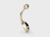 Video Black Onyx & Diamond Antiqued Cushion Cut 14k Gold Belly Ring