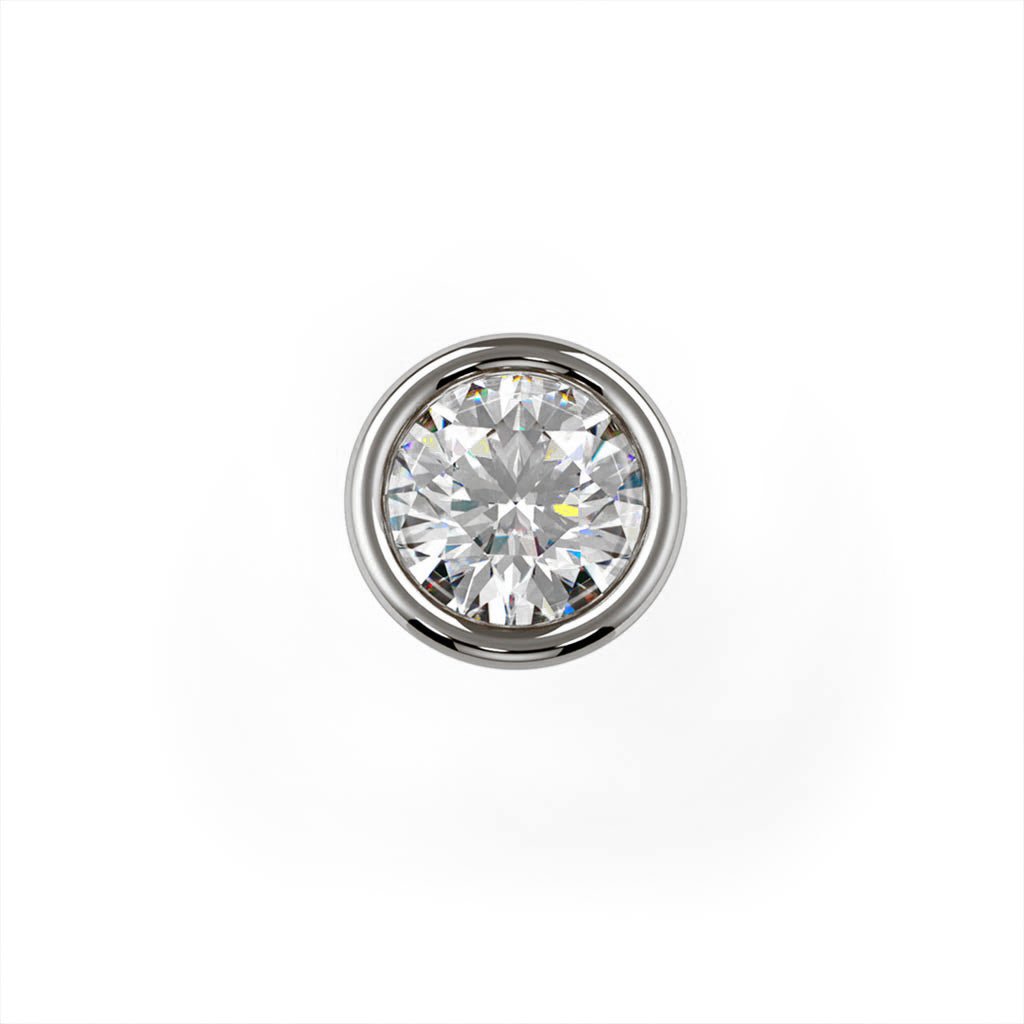 1.7mm Dainty Diamond Bezel Nose Ring Stud