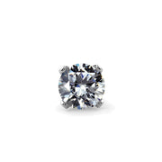 Extreme close-up of AAA cubic zirconia in 4-prong setting showing brilliant facets and sparkle