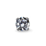 Extreme close-up of 1.7mm round CZ in 4-prong martini setting, white gold prongs