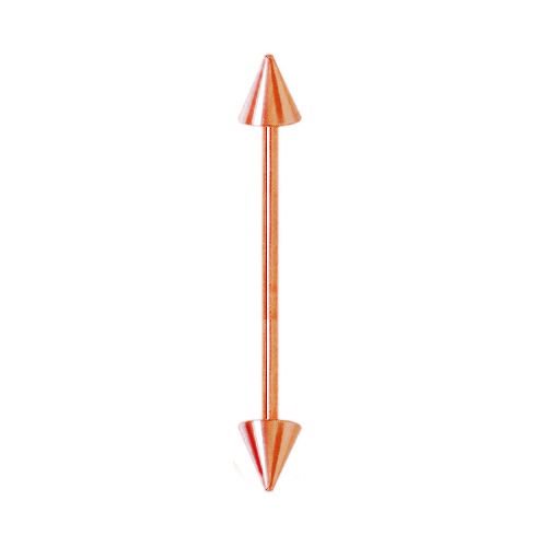 14K Gold Spike Industrial Barbell-14K Rose Gold   14G   2