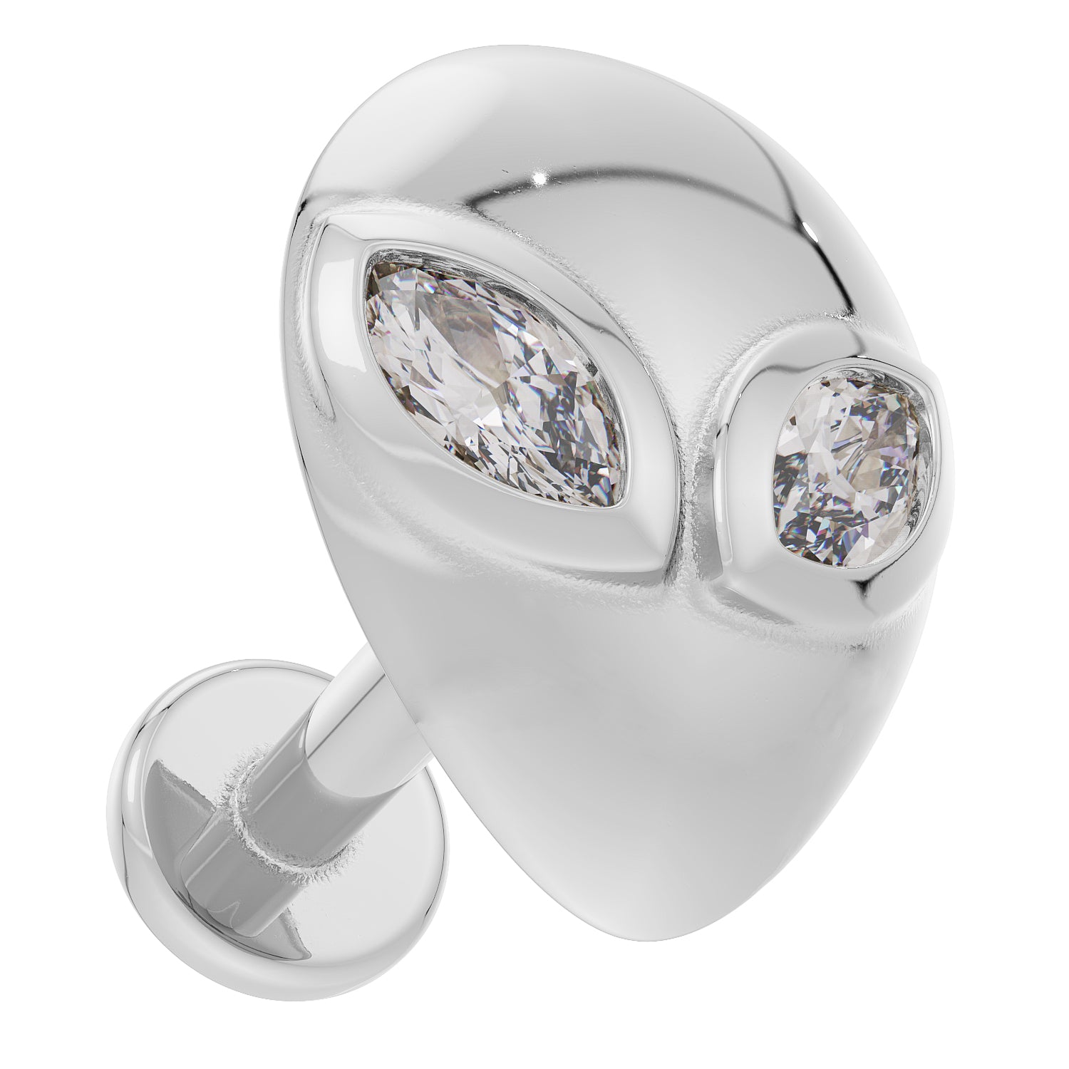 Alien Diamond 14K Gold Flat Back Earring