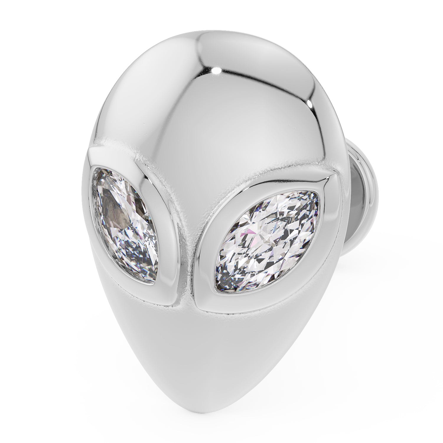 Alien Diamond 14K Gold Flat Back Earring