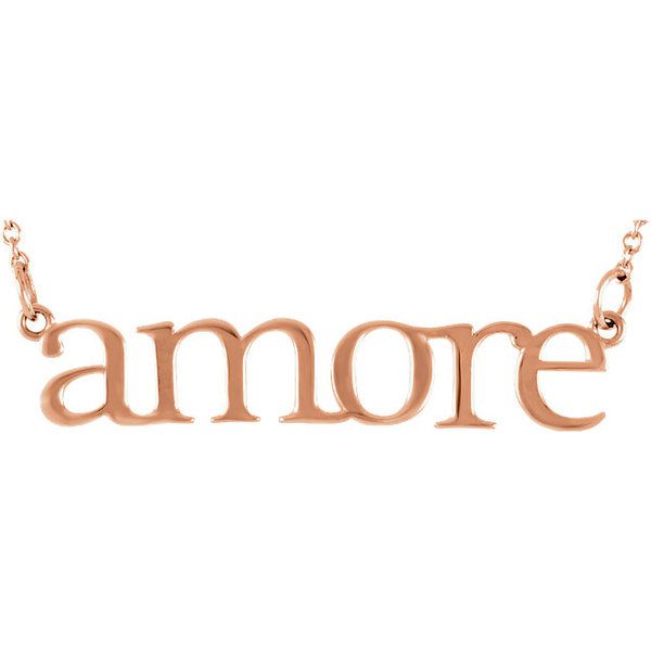 "Amore" 14K Gold Pendant Necklace-14K Rose Gold