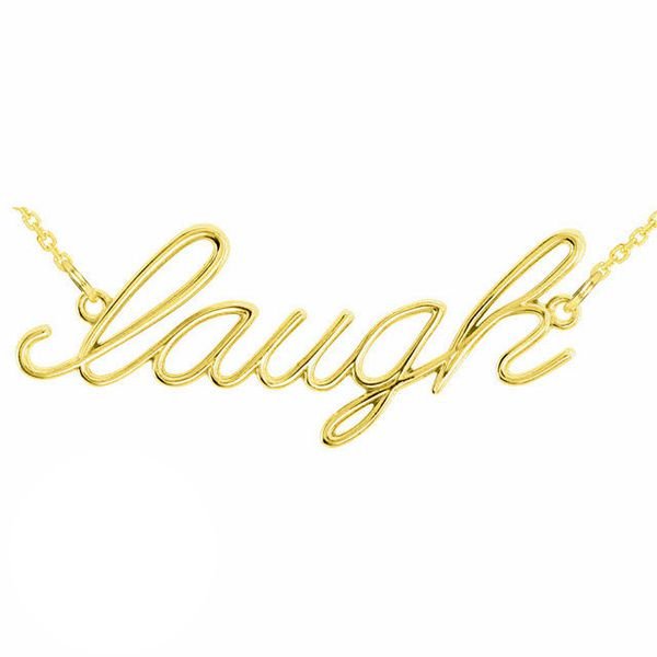 "Laugh" 14K Gold Pendant Necklace-14K Yellow Gold