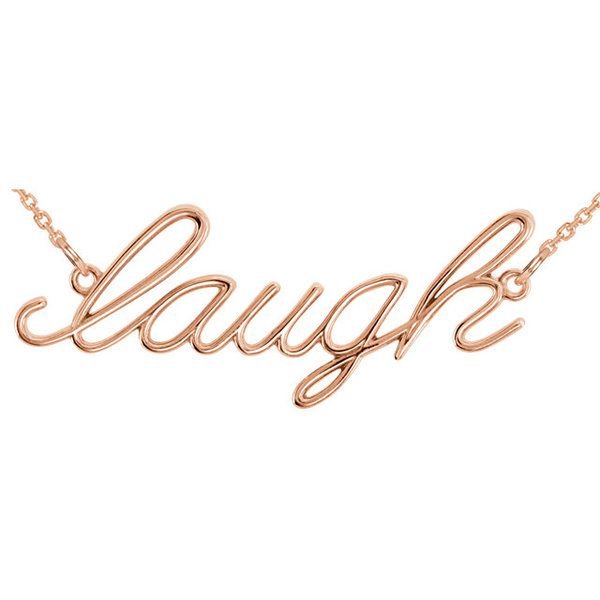 "Laugh" 14K Gold Pendant Necklace-14K Rose Gold