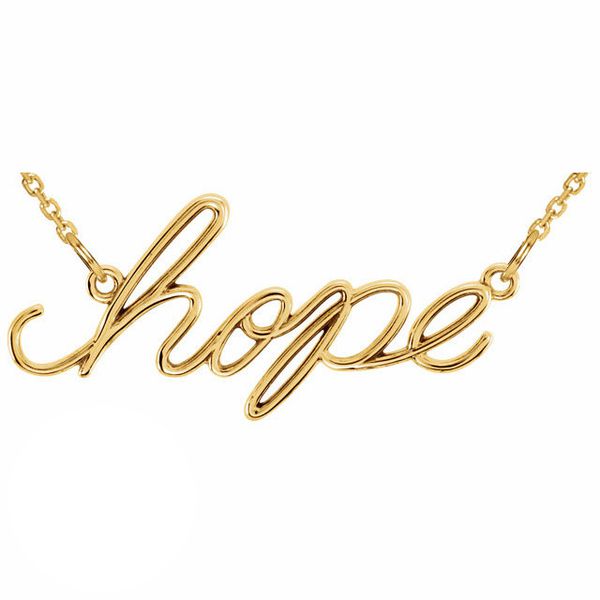 "Hope" 14K Gold Pendant Necklace-14K Yellow Gold